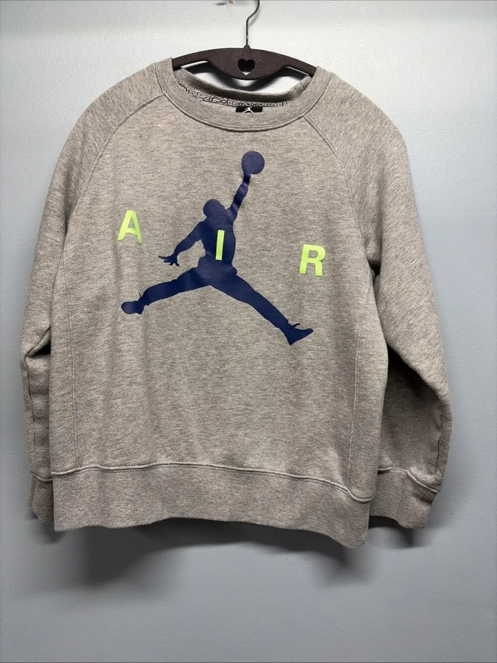 Jordan Air Jordan Gray L Fleece Pullover Crew Neck Jumpman Logo Sweatshirt